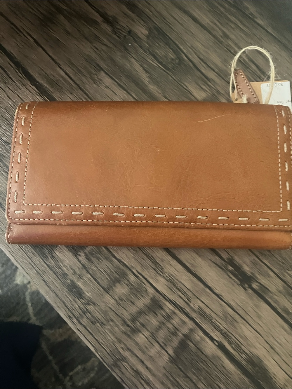 Fossil 1990 Vintage Brown Leather Wallet with Topstitch Detail